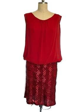 Fancy Red Dress - Sequin Dress - Cocktail Dress - -